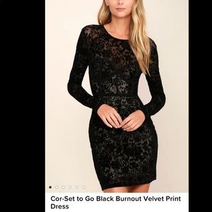 Lulus Corset to Go Burnout Velvet Dress